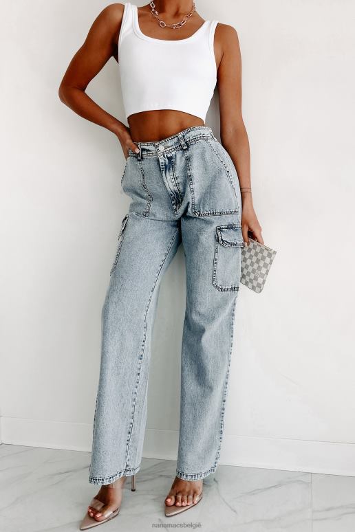 denim landon jeans met hoge taille en wijde pijpen NanaMacs HPTT3135