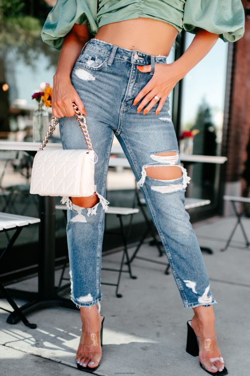 donker lucide dromen high-rise vliegende aap distressed cropped jeans met rechte pijpen NanaMacs HPTT3442