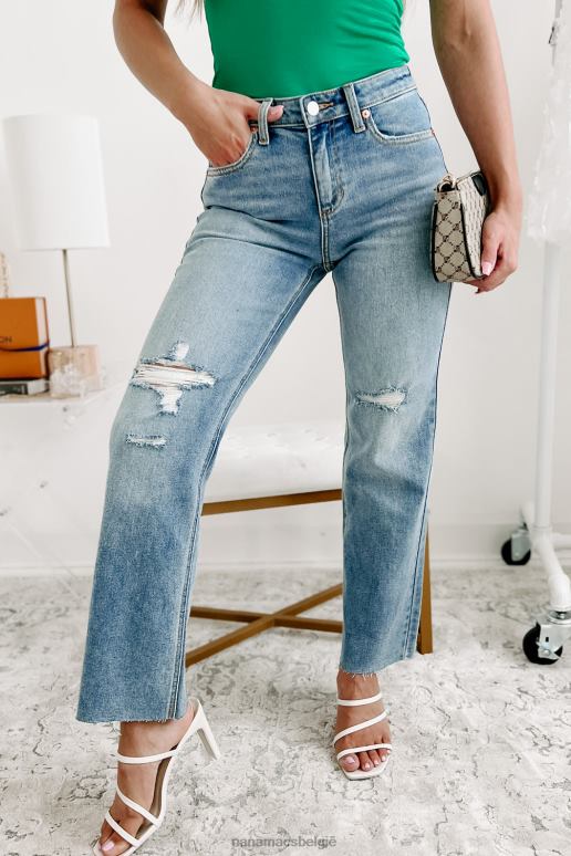 gemiddeld licht houd mijn kalmte verontruste sneak peek jeans met rechte pijpen NanaMacs HPTT3039