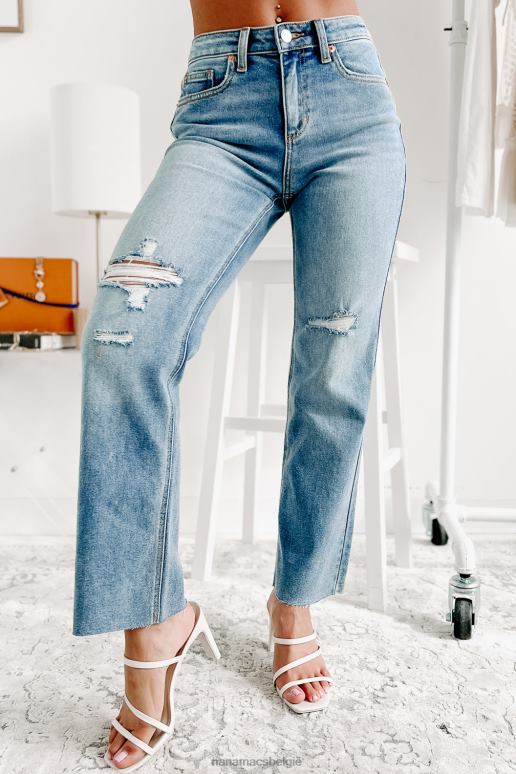 gemiddeld licht houd mijn kalmte verontruste sneak peek jeans met rechte pijpen NanaMacs HPTT3039