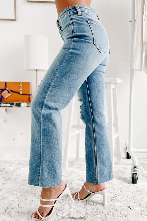 gemiddeld licht houd mijn kalmte verontruste sneak peek jeans met rechte pijpen NanaMacs HPTT3039
