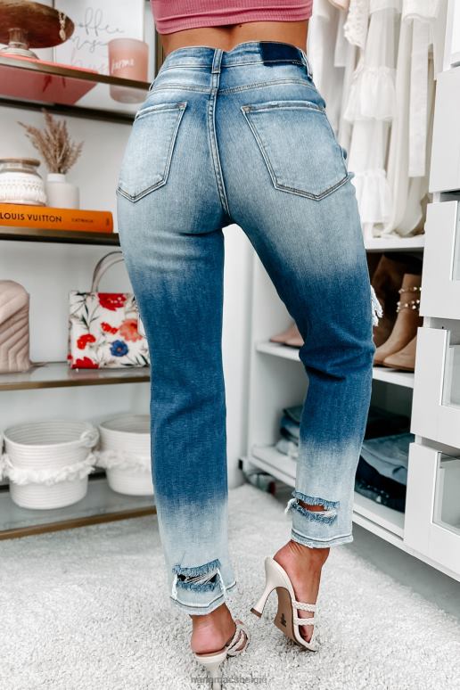 gemiddeld/licht totale aantrekkingskracht hoogbouw jeans met rechte pijpen en rechte pijpen NanaMacs HPTT3447