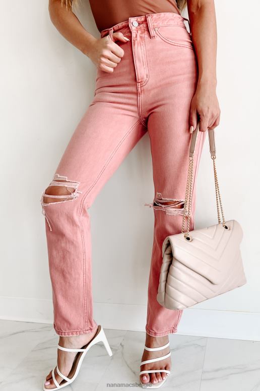 koraal Tavin kancan jeans met hoge taille en rechte pijpen NanaMacs HPTT3388