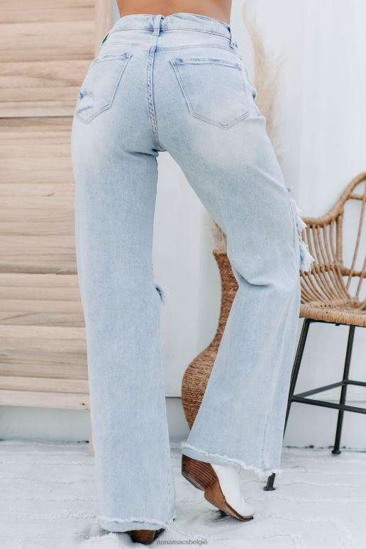 licht Abrielle jeans met hoge taille en wijde pijpen NanaMacs HPTT3450