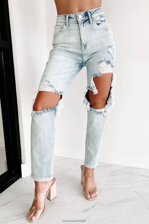 licht Izetta high rise distressed risen slim straight jeans NanaMacs HPTT3461