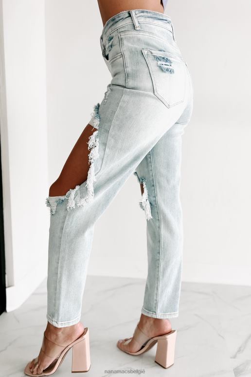 licht Izetta high rise distressed risen slim straight jeans NanaMacs HPTT3461