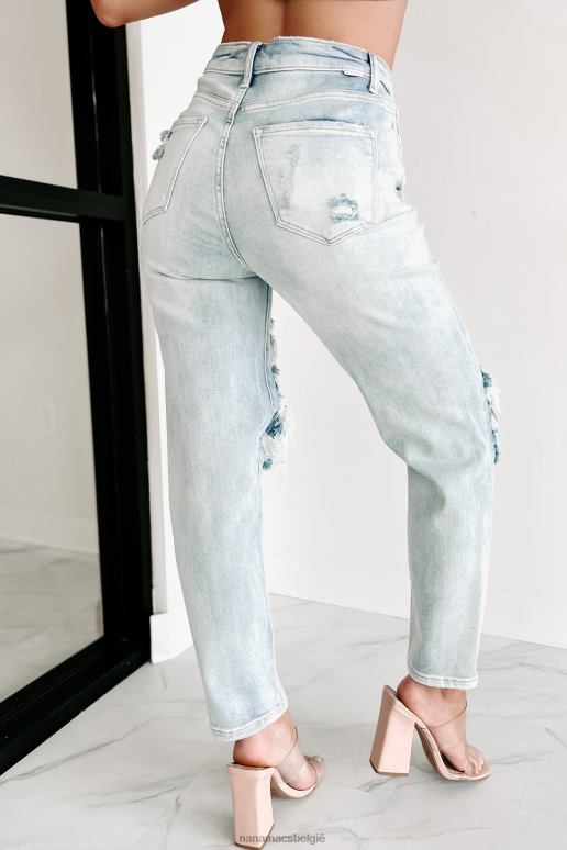 licht Izetta high rise distressed risen slim straight jeans NanaMacs HPTT3461