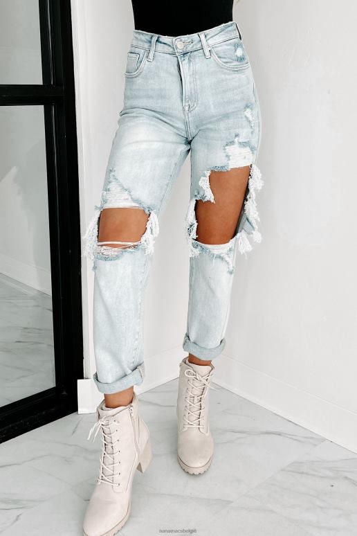 licht Izetta high rise distressed risen slim straight jeans NanaMacs HPTT3461