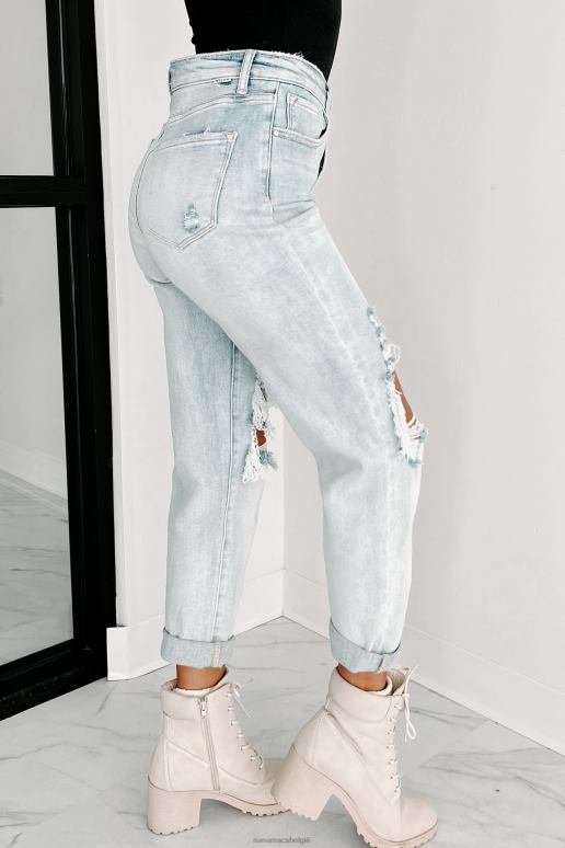 licht Izetta high rise distressed risen slim straight jeans NanaMacs HPTT3461