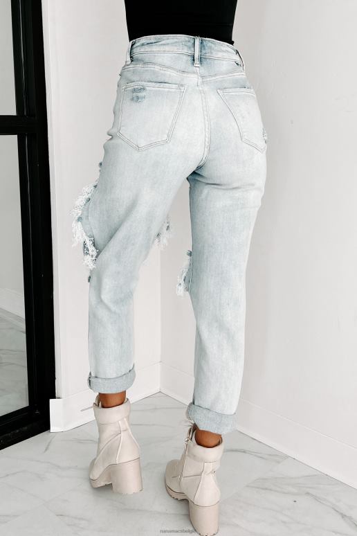 licht Izetta high rise distressed risen slim straight jeans NanaMacs HPTT3461