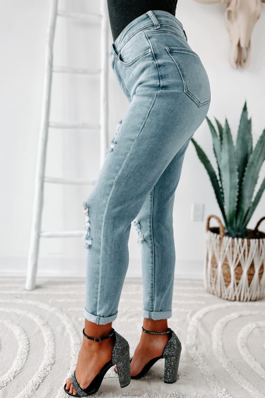 licht Mavis verontruste mom jeans met hoge taille NanaMacs HPTT3479