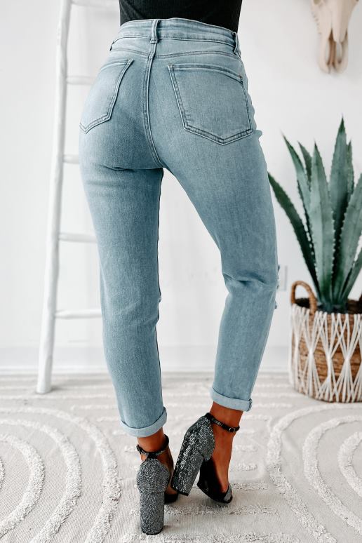 licht Mavis verontruste mom jeans met hoge taille NanaMacs HPTT3479