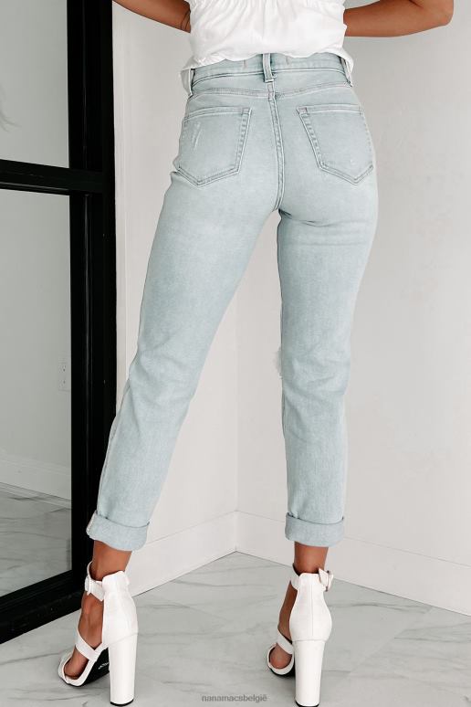 licht Tuesday's Heartbreak Distressed Eunina Boyfriend Jeans met hoge taille NanaMacs HPTT3403