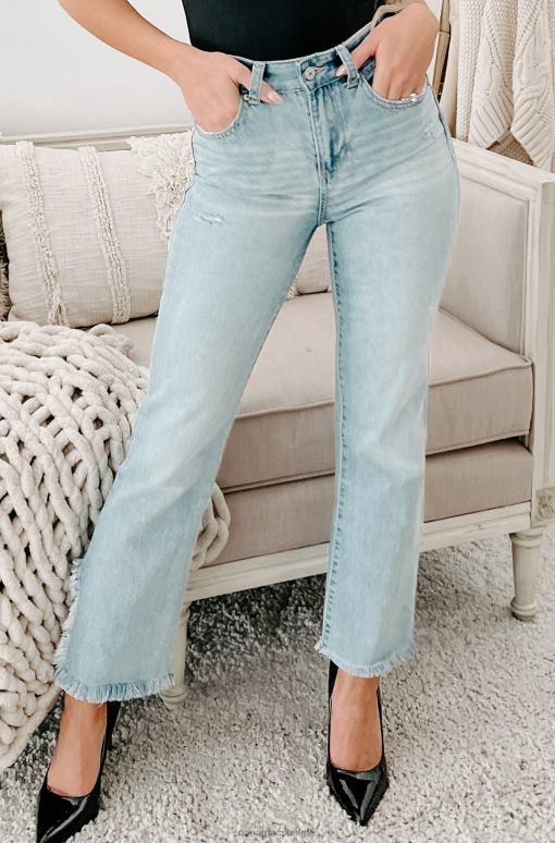 licht albuquerque rewash jeans met hoge taille en splitzoom NanaMacs HPTT3470