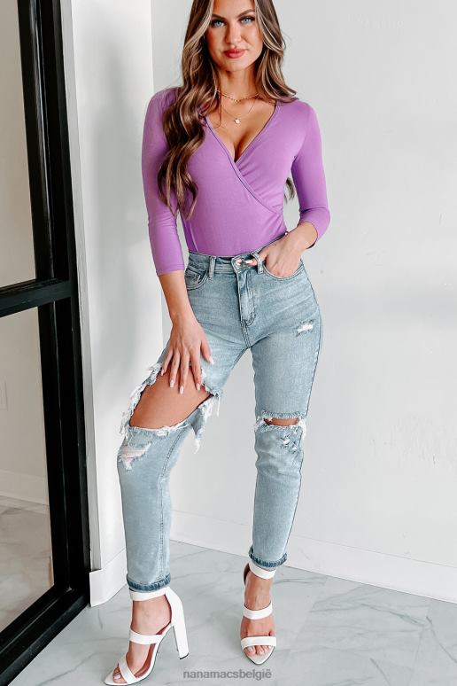licht bonita distressed boyfriend jeans met hoge taille NanaMacs HPTT3464