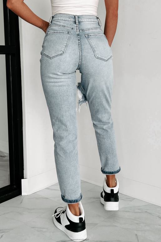 licht bonita distressed boyfriend jeans met hoge taille NanaMacs HPTT3464