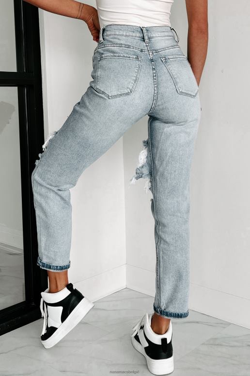 licht bonita distressed boyfriend jeans met hoge taille NanaMacs HPTT3464