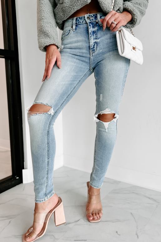 licht cool your jets distressed eunina skinny jeans met hoge taille NanaMacs HPTT3421