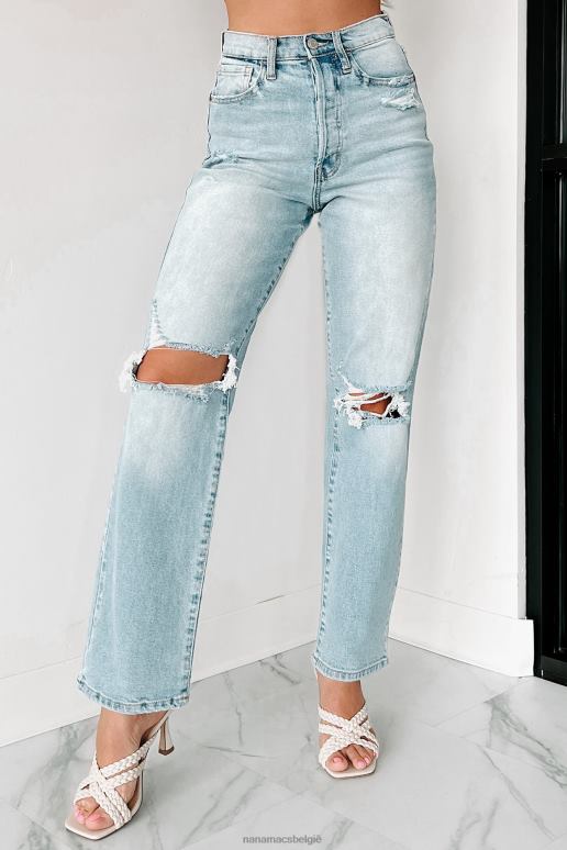 licht denim Easton high rise cello distressed dad jeans NanaMacs HPTT3445