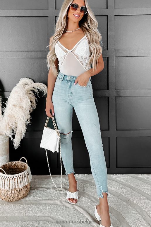 licht denim elio versleten cello skinny jeans met hoge taille NanaMacs HPTT3451