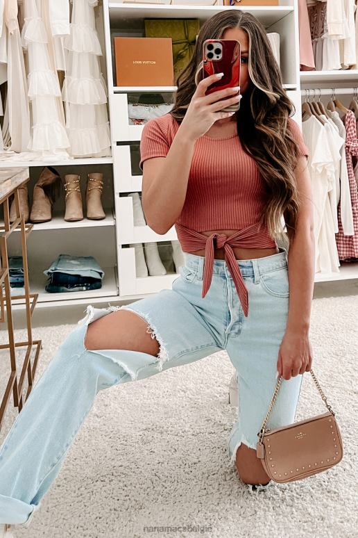 licht denim jude jeans met hoge taille en verweerde cello dad NanaMacs HPTT3399