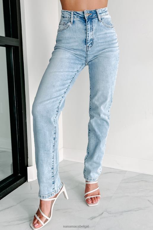 licht denim maddox jeans met hoge taille en rechte pijpen NanaMacs HPTT3401
