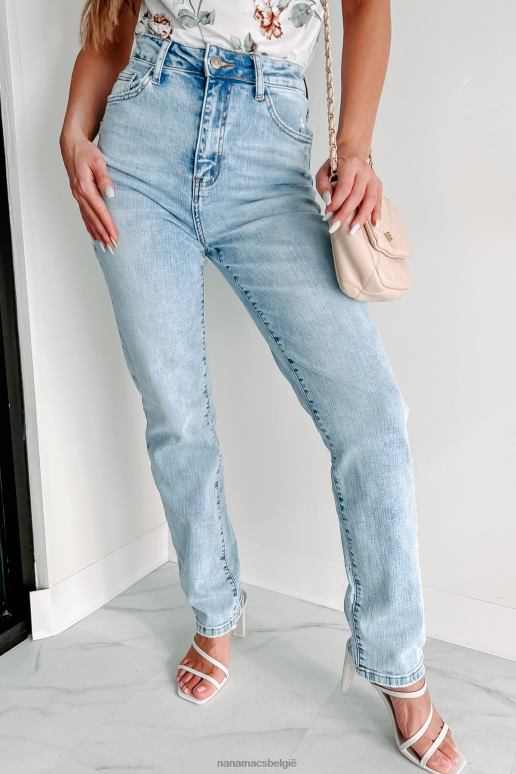 licht denim maddox jeans met hoge taille en rechte pijpen NanaMacs HPTT3401