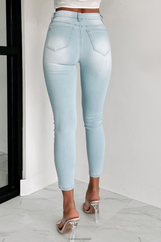 licht fast forward skinny jeans met hoge taille en knoopsluiting NanaMacs HPTT3392