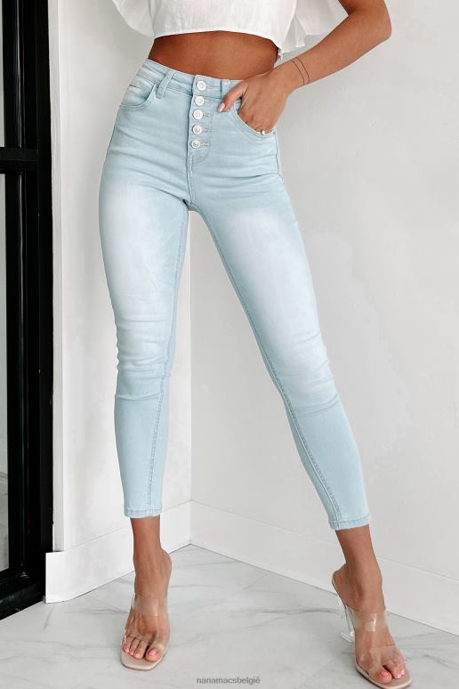 licht fast forward skinny jeans met hoge taille en knoopsluiting NanaMacs HPTT3392