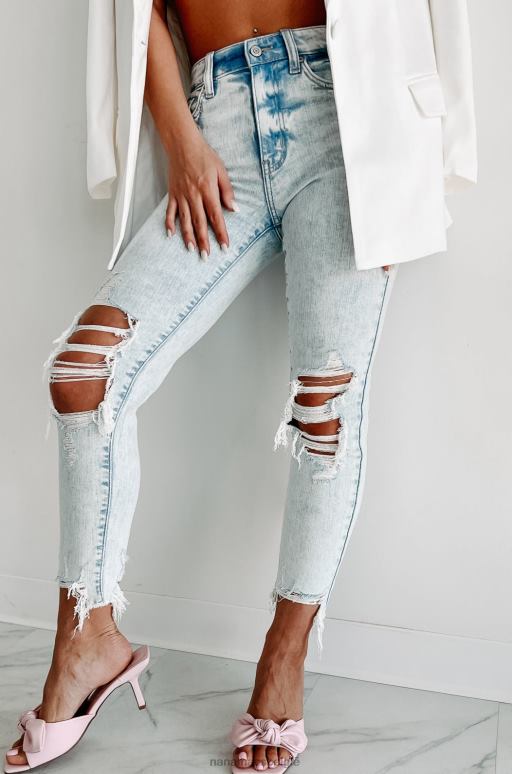 licht hollis versleten eunina skinny jeans met hoge taille NanaMacs HPTT3404