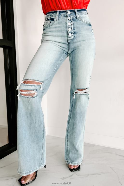 licht jorie distressed kancan jeans uit de jaren 90 met knoopsluiting NanaMacs HPTT3396