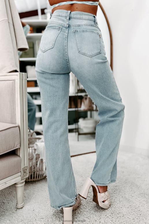 licht live for the moment versleten jeans met wijde pijpen NanaMacs HPTT3473