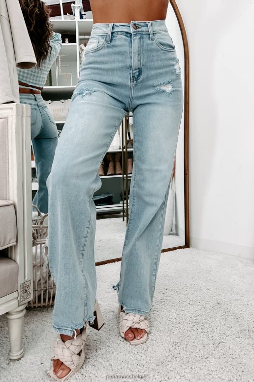 licht live for the moment versleten jeans met wijde pijpen NanaMacs HPTT3473