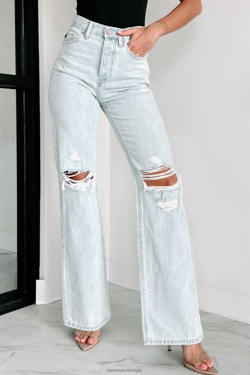 licht montana mood 90's kancan distressed flare jeans met hoge taille NanaMacs HPTT3409