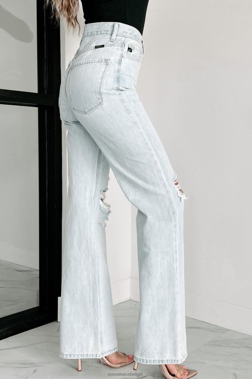 licht montana mood 90's kancan distressed flare jeans met hoge taille NanaMacs HPTT3409