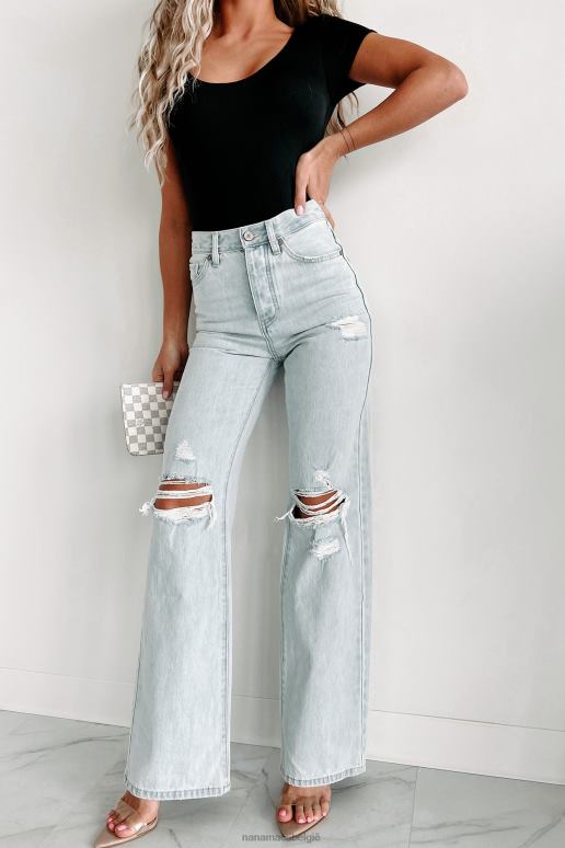 licht montana mood 90's kancan distressed flare jeans met hoge taille NanaMacs HPTT3409