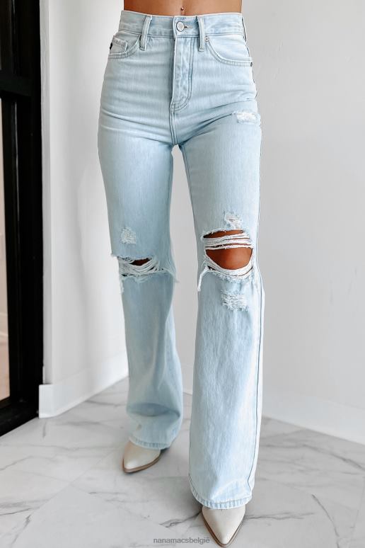licht montana mood 90's kancan distressed flare jeans met hoge taille NanaMacs HPTT3409