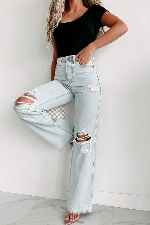 licht montana mood 90's kancan distressed flare jeans met hoge taille NanaMacs HPTT3409