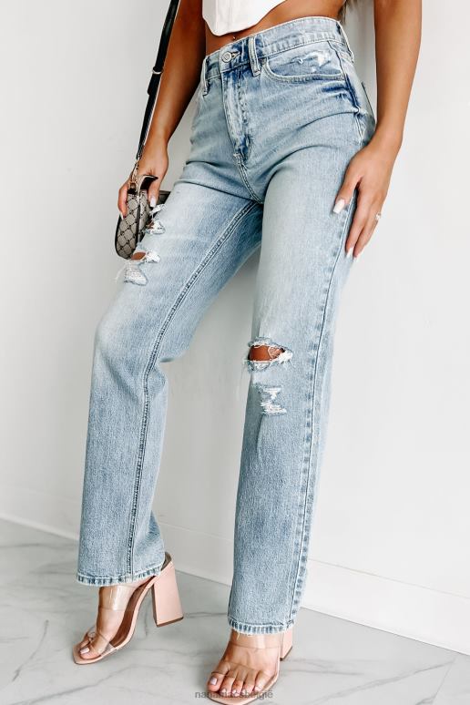 licht psycho eunina distressed dad jeans met hoge taille NanaMacs HPTT3417
