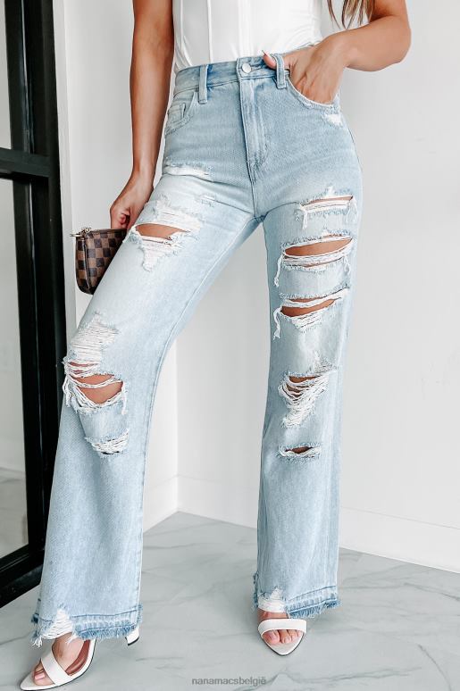 licht veronica vintage flare jeans met hoge taille NanaMacs HPTT3402