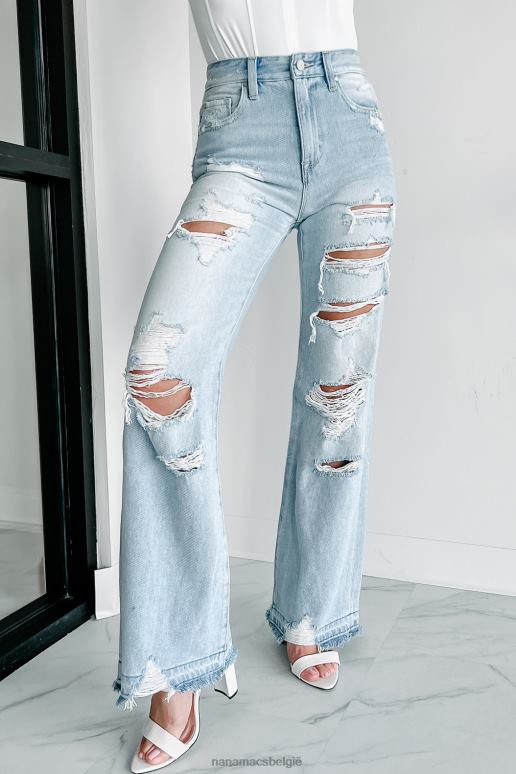 licht veronica vintage flare jeans met hoge taille NanaMacs HPTT3402