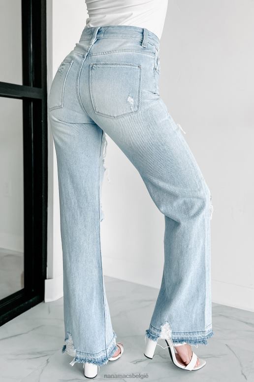 licht veronica vintage flare jeans met hoge taille NanaMacs HPTT3402
