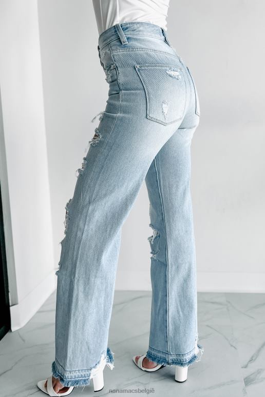 licht veronica vintage flare jeans met hoge taille NanaMacs HPTT3402