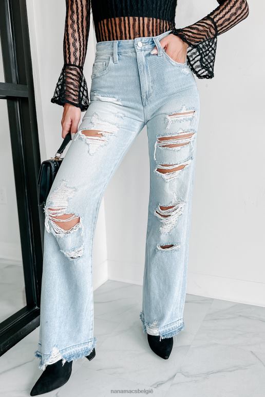 licht veronica vintage flare jeans met hoge taille NanaMacs HPTT3402
