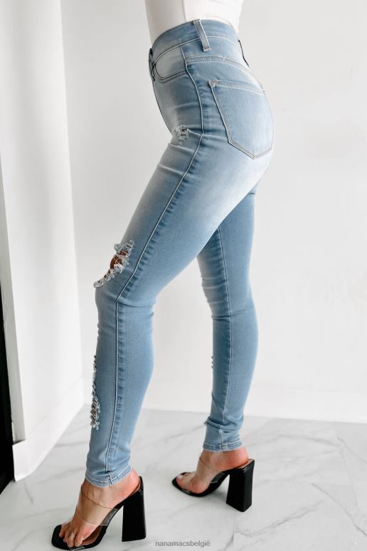 lichte steen anika versleten skinny jeans met hoge taille NanaMacs HPTT3414