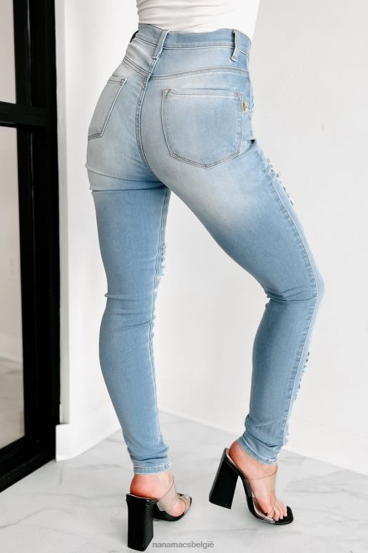 lichte steen anika versleten skinny jeans met hoge taille NanaMacs HPTT3414