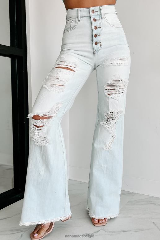 lichte steen baxter jeans met hoge taille en wijde pijpen NanaMacs HPTT3462