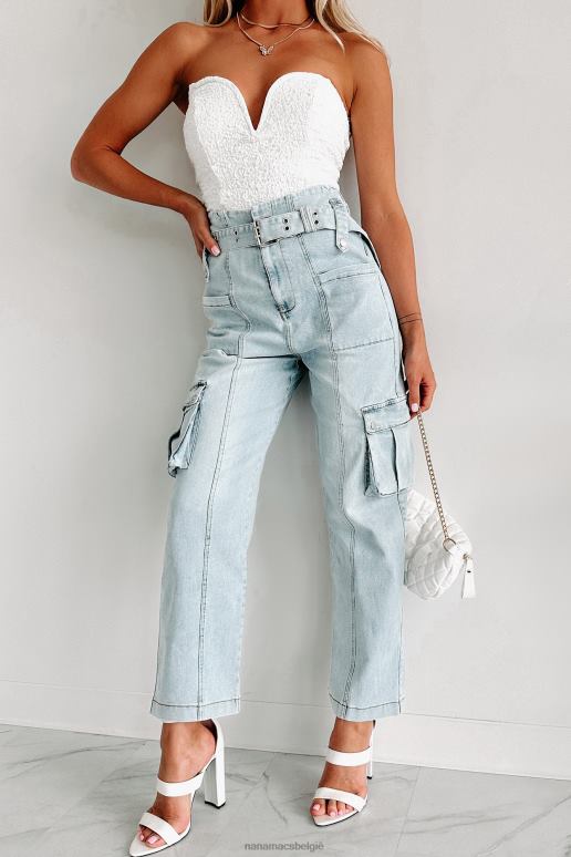 lichte wassing liefde doet pijn hoogbouw cargojeans met rechte pijpen NanaMacs HPTT3133