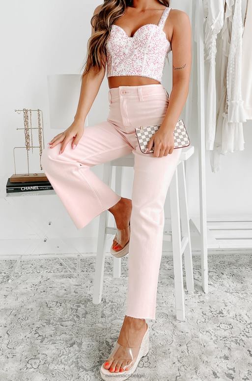 lichtroze echte jeans met wijde pijpen blijven NanaMacs HPTT3374