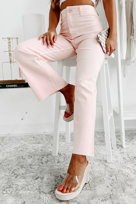 lichtroze echte jeans met wijde pijpen blijven NanaMacs HPTT3374